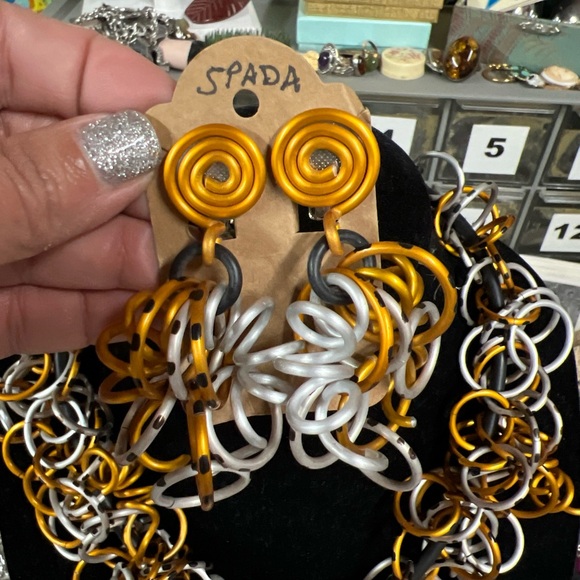 RARE Modernist David Spada Set Necklace & Earrings - Picture 6 of 8